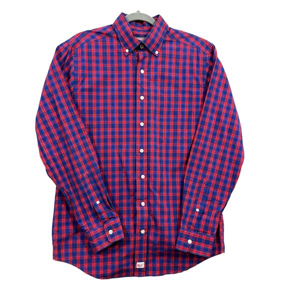 Vineyard Vines By Shep & Ian Plaid Long Sleeves Cotton Mens Shirt Medium - Picture 1 of 7